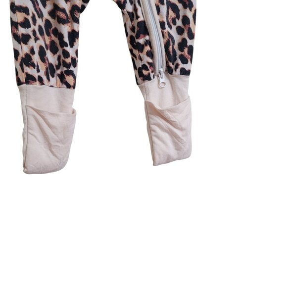 Miozing Bamboo 0-3 Mo Baby Girl Leopard Zippy Pajamas Animal‎ Sleeper - Picture 2 of 13